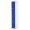 LINK51 Steel Locker with 2 Doors Standard Deadlock Lockable with Key 300 x 450 x 1800 mm Grey & Blue