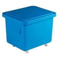 Slingsby mini mobile plastic container with close-fitting lid - 50 kg capacity - blue