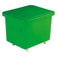 Slingsby mini mobile plastic container with close-fitting lid - 50 kg capacity - green