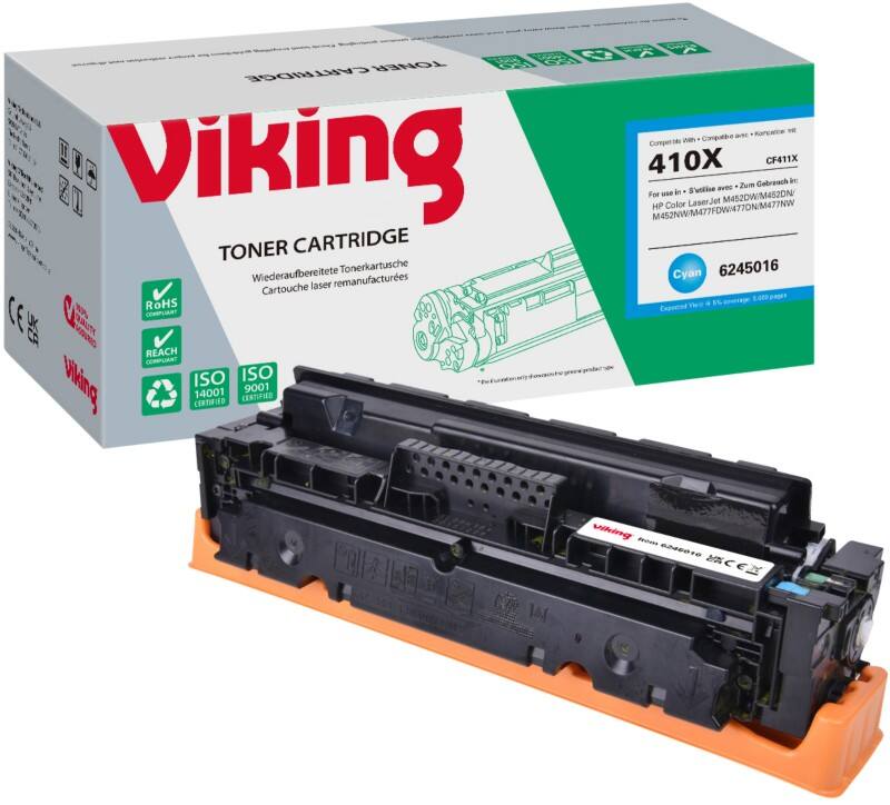 Viking 410X Compatible HP Toner Cartridge CF411X Cyan