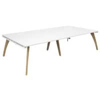 Dams International Rectangular Boardroom Table with White MFC & Aluminium Top and White Frame FZBT3216-WH-WH 3200 x 1600 x 725 mm