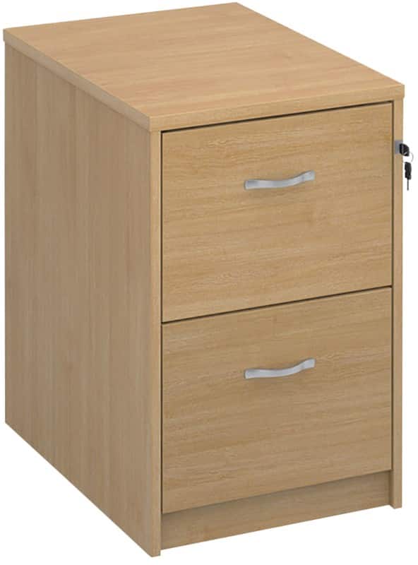 Dams International Filing Cabinet with 2 Lockable Drawers Deluxe 480 x 650 x 730mm Oak