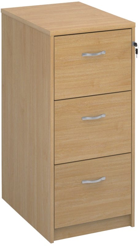 Filing Cabinet Deluxe Executive with 3 Drawers Lockable 480 x 655 x 1045mm Oak