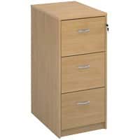 Filing Cabinet Deluxe Executive with 3 Drawers Lockable 480 x 655 x 1045mm Oak