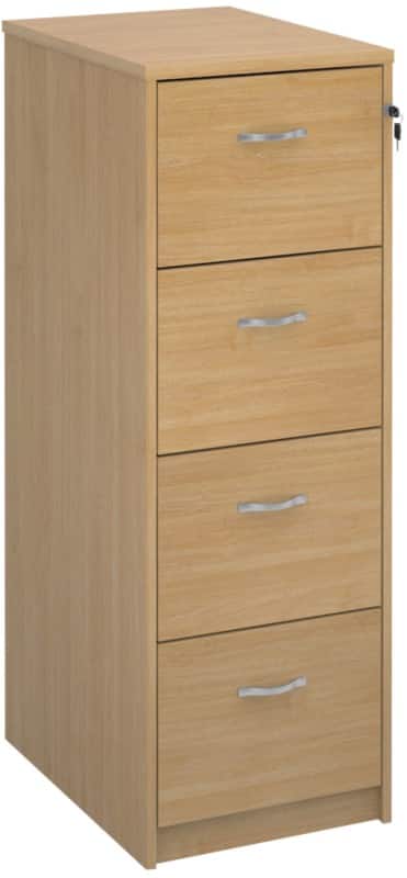 Filing Cabinet Deluxe Executive with 4 Drawers Lockable 480 x 655 x 1360mm Oak