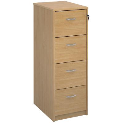 Filing Cabinet Deluxe Executive with 4 Drawers Lockable 480 x 655 x 1360mm Oak