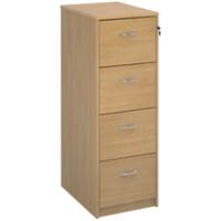 Filing Cabinet Deluxe Executive with 4 Drawers Lockable 480 x 655 x 1360mm Oak