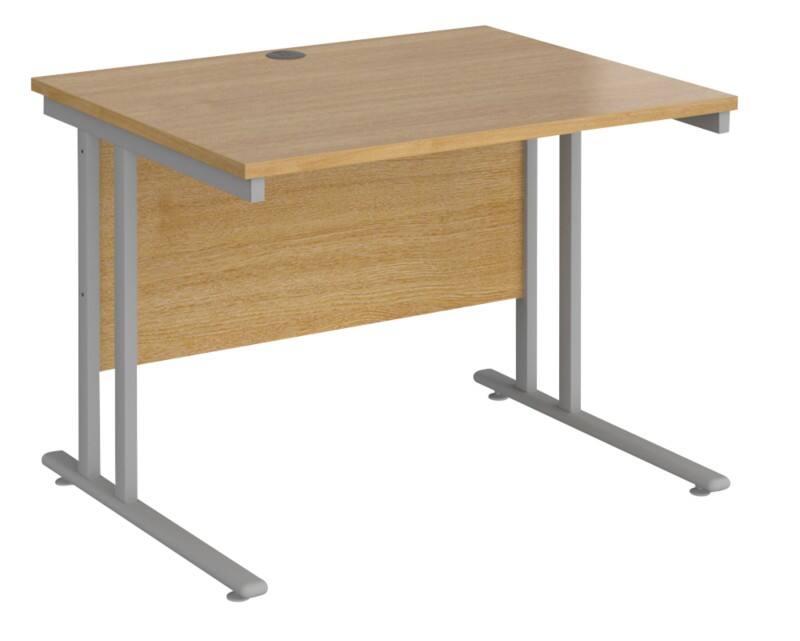 Desk Premier Oak, Silver 1,000 x 800 x 725 mm
