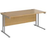 Desk Premier Oak, Silver 1,600 x 800 x 725 mm