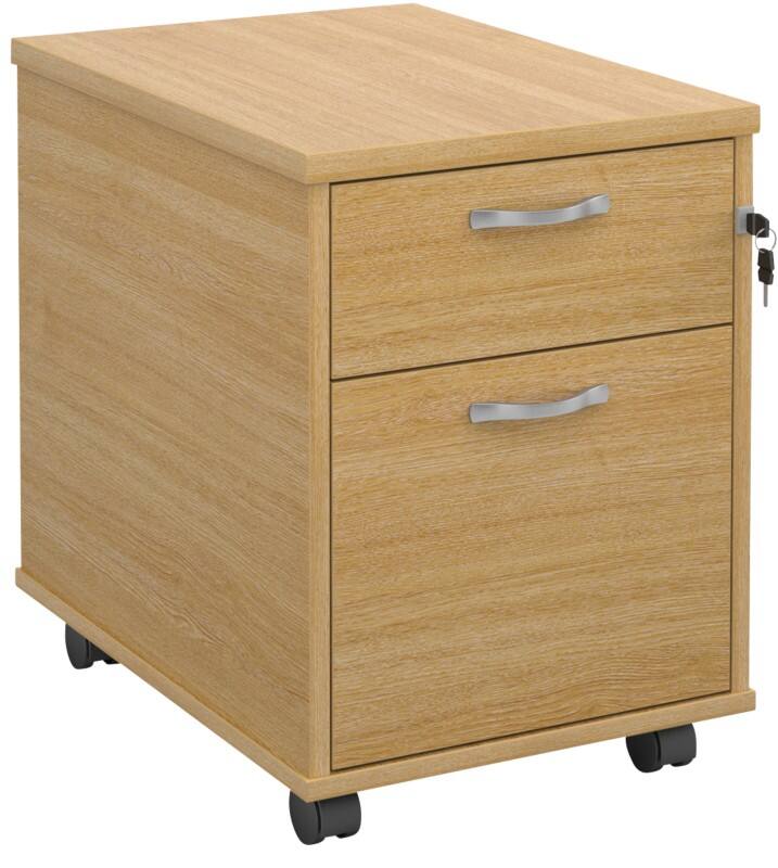 Lockable Pedestal Premier Melamine 426 x 567 x 600 mm Oak, Silver