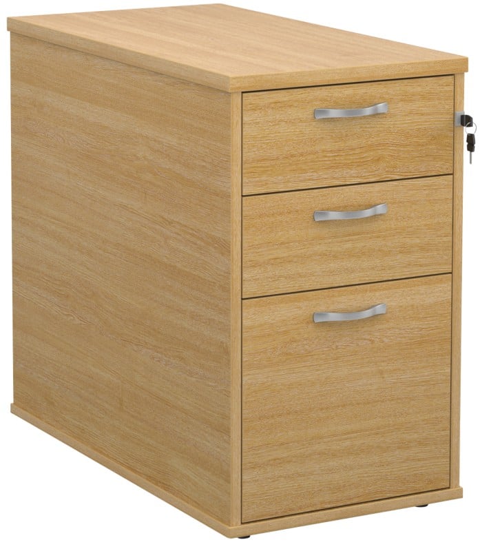 Desk High Pedestal with 3 Lockable Drawers Wood R25DH8O 426 x 800 x 725mm Oak