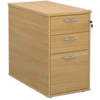 Desk High Pedestal with 3 Lockable Drawers Wood R25DH8O 426 x 800 x 725mm Oak