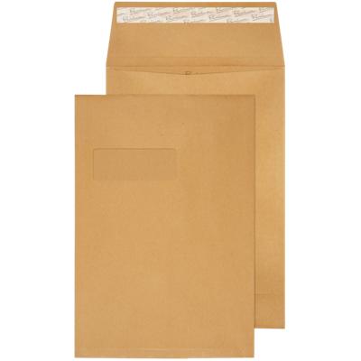 Blake Cream Manilla Gusset Window Envelope Peel and Seal C4 229x324x25mm 140 gsm Pack of 100