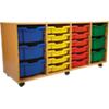 Storage Unit with 24 Trays 1800 x 495 x 789mm Beech & Red