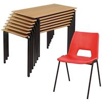 Advanced Furniture Classroom Pack CBHK1155640M Geo Red