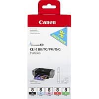 Canon CLI-8 Original Ink Cartridge Black, Green, Photo Cyan, Photo Magenta, Red Pack of 4 Multipack