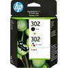 HP 302 Original Ink Cartridge X4D37AE Black, Cyan, Magenta, Yellow Pack of 2 Multipack