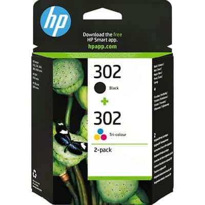 HP 302 Original Ink Cartridge X4D37AE Black, Cyan, Magenta, Yellow Pack of 2 Multipack