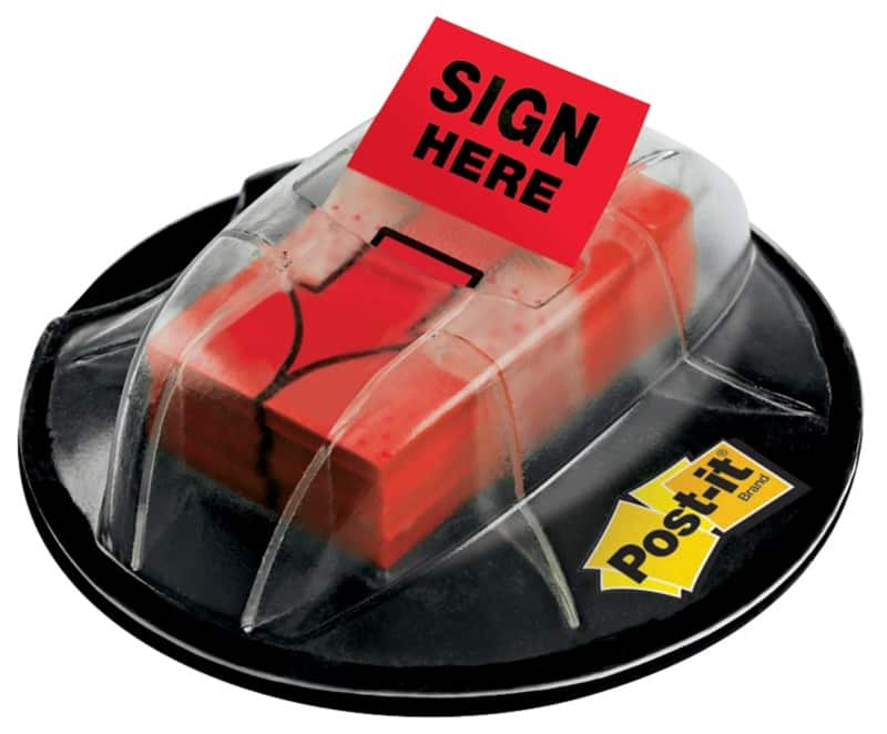 Post-it Index Flags Sign Here 25.4 x 43.2mm Red 200 Strips