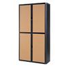 Paperflow Tambour Cupboard Lockable with 4 Shelves Steel & Polystyrene EasyOffice 1100 x 415 x 2040mm Black & Beech