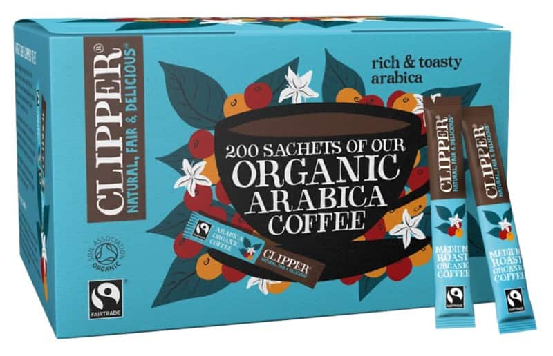 Clipper Caffeinated Instant Coffee Sachets Arabica Fairtrade Pack of 200