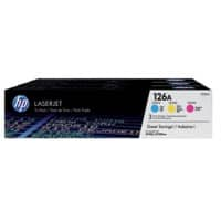 HP 126A Original Toner Cartridge CF341A Cyan, Magenta, Yellow Pack of 3 Multipack