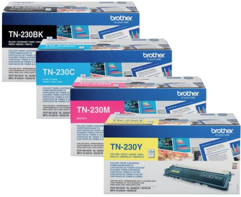 Brother TN-230BK/C/Y/M Original Toner Cartridge Black, Cyan, Magenta, Yellow Pack of 4 Multipack