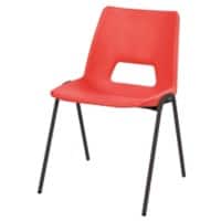 Advanced Furniture Stacking Chair Harmony Red Shell Black Frame 260mm Height Pack of 4