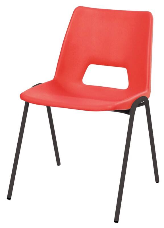 Advanced Furniture Stacking Chair Harmony Red Shell Black Frame 350mm Height Pack of 4