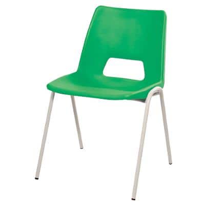 Advanced Furniture Stacking Chair Harmony Green Shell Grey Frame 350mm Height Pack of 4