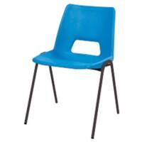 Advanced Furniture Stacking Chair Harmony Blue Shell Black Frame 380mm Height Pack of 4