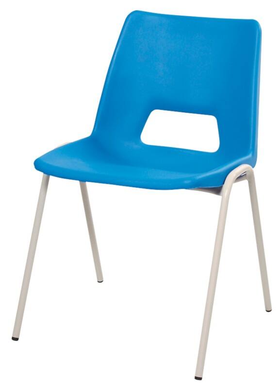 Advanced Furniture Stacking Chair Harmony Blue Shell Grey Frame 460mm Height Pack of 4