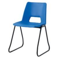 Advanced Furniture Stacking Chair Skid Base Blue Shell Black Frame 430mm Height Pack of 4