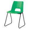 Advanced Furniture Stacking Chair Skid Base Green Shell Black Frame 430mm Height Pack of 4