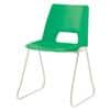 Advanced Furniture Stacking Chair Skid Base Green Shell Grey Frame 430mm Height Pack of 4