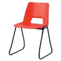 Advanced Furniture Stacking Chair Skid Base Red Shell Black Frame 460mm Height Pack of 4