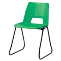 Advanced Furniture Stacking Chair Skid Base Green Shell Black Frame 460mm Height Pack of 4