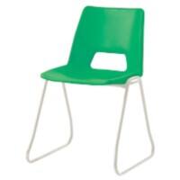 Advanced Furniture Stacking Chair Skid Base Green Shell Grey Frame 460mm Height Pack of 4