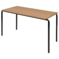 Proform Rectangular Table with Beech Coloured MFC Top and Black Frame Crushbend 1100 x 550 x 460mm Pack of 4