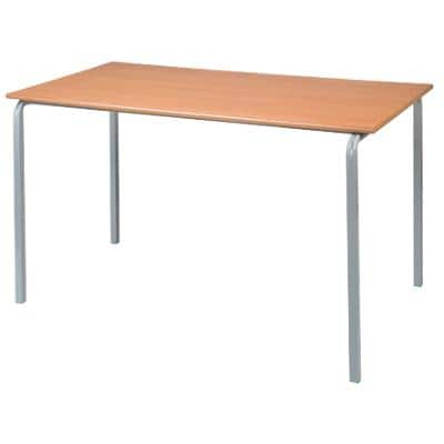 Proform Rectangular Table with Beech Coloured MFC Top and Grey Frame Crushbend 1100 x 550 x 460mm Pack of 4