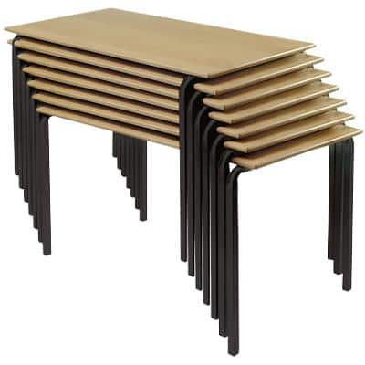 Proform Rectangular Table with Beech Coloured MFC Top and Black Frame Crushbend 550 x 1100 x 710mm Pack of 4
