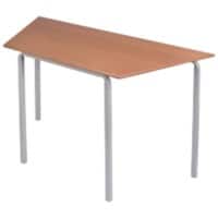 Proform Trapezoidal Table with Beech Coloured MFC Top and Grey Frame Crushbend 1100 x 550 x 460mm Pack of 4