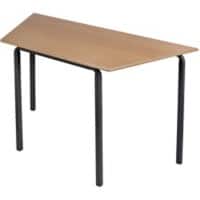 Proform Trapezoidal Table with Beech Coloured MFC Top and Black Frame Crushbend 1100 x 550 x 530mm Pack of 4