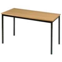 Proform Rectangular Table with Beech Coloured MFC Top and Black Frame 1100 x 550 x 460mm Pack of 4