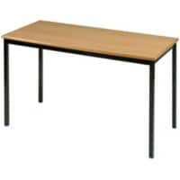 Proform Rectangular Table with Beech Coloured MFC Top and Black Frame 1100 x 550 x 640mm Pack of 4