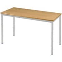 Proform Rectangular Table with Beech Coloured MFC Top and Grey Frame 1100 x 550 x 640mm Pack of 4