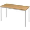 Proform Rectangular Table with Beech Coloured MFC Top and Grey Frame 1200 x 600 x 710mm Pack of 4