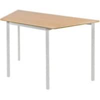 Proform Trapezoidal Fully Welded Table with Beech Coloured MFC Top and Grey Frame Crushbend 1100 x 550 x 460mm Pack of 4
