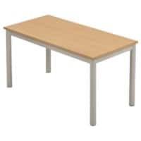 Proform Rectangular Table with Beech Coloured MFC Top and Silver Frame 1200 x 600 x 460mm Pack of 4
