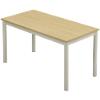 Proform Rectangular Table with Beech Coloured MFC Top and Silver Frame 1200 x 600 x 530mm Pack of 4